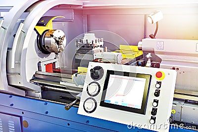 CNC lathes machine industrial Stock Photo