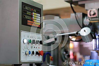 control panel with digital readout Stock Photo