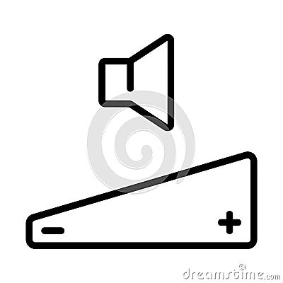 Control Panel Line Icon. Adjustment Button with Hand Linear Pictogram. Control Panel and Pointer Outline Icon. Multimedia Vector Illustration