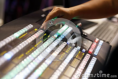 Control panel of live video production switcher Stock Photo