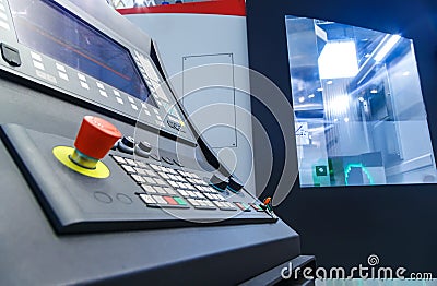 Control panel for sheet metalworking modern cnc turret punch press Stock Photo