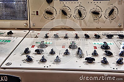 Control panel of submarine Editorial Stock Photo