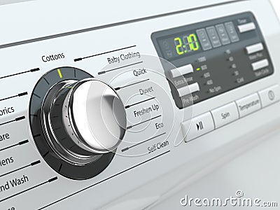 Control panel of washing machine. Stock Photo