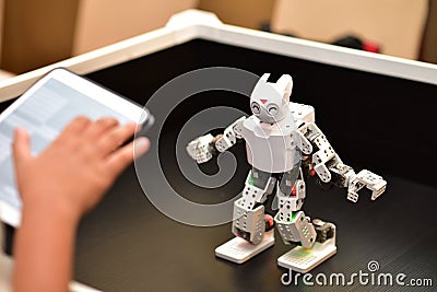 Control a Robot.Move a Robot Stock Photo