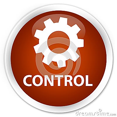 Control (settings icon) premium brown round button Cartoon Illustration