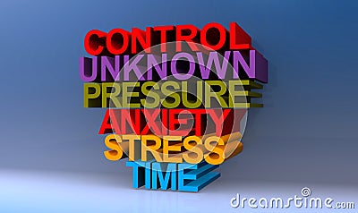 Control unknown pressure anxiety stress time on blue Stock Photo