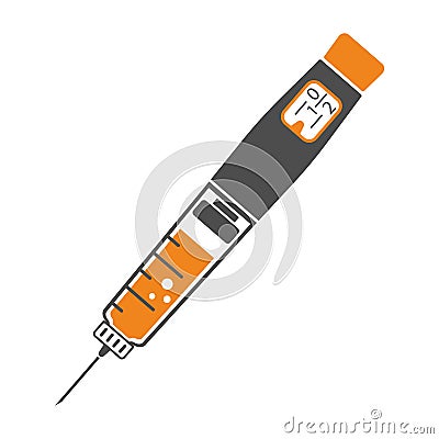 Diabetes Insulin Pen Syringe Icon Vector Illustration