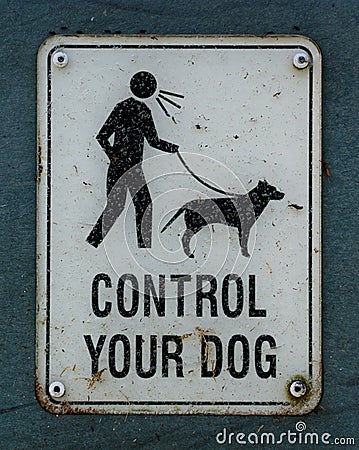 Control your dog sing Stock Photo