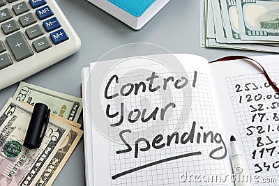 Control your spending. Home budget and money Stock Photo