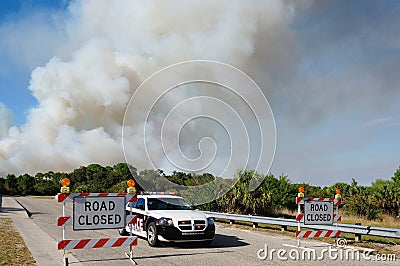 Controlled Burn Security Editorial Stock Photo