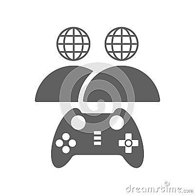 Controller, gaming, online, players icon. gray vector graphics Stock Photo