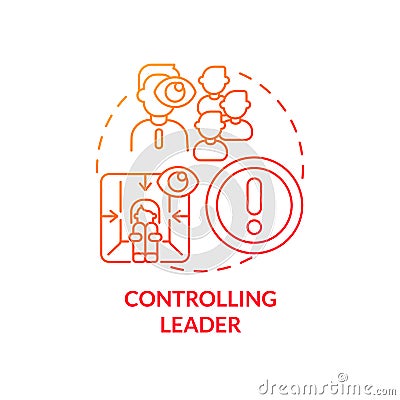 Controlling leader red gradient concept icon Vector Illustration