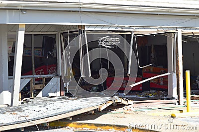 Convenience Store destroyed by hurricane Editorial Stock Photo