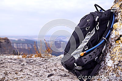 Convenient backpack for tourists Stock Photo