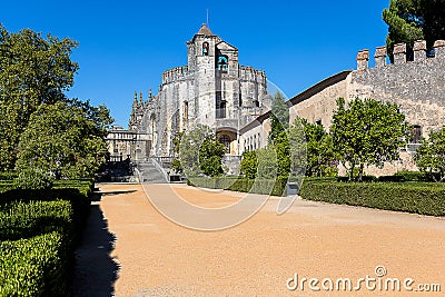 Convent of Christ, Portuguese Historical Convent and Castle from 1520 Stock Photo