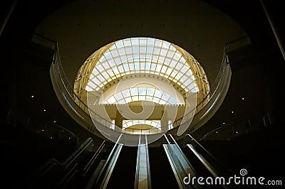 Convention center escalators Stock Photo