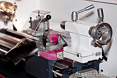 Conventional Precision Lathe machine Stock Photo