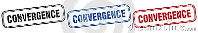 convergence square isolated sign set. convergence stamp. Vector Illustration