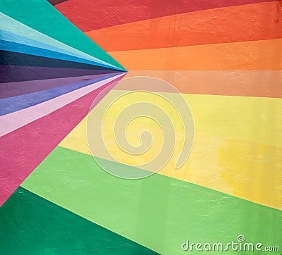 Converging and colored strips. Stock Photo