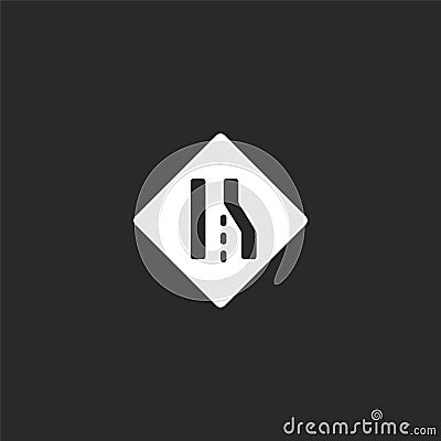 converging icon. Filled converging icon for website design and mobile, app development. converging icon from filled us road signs Vector Illustration