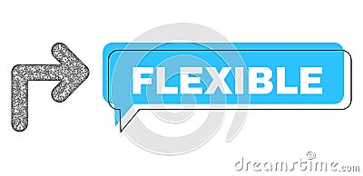 Shifted Flexible Chat Cloud and Network Turn Right Icon Vector Illustration