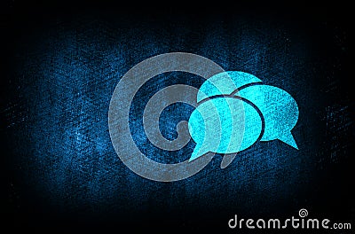 Conversation icon abstract blue background illustration digital texture design concept Cartoon Illustration