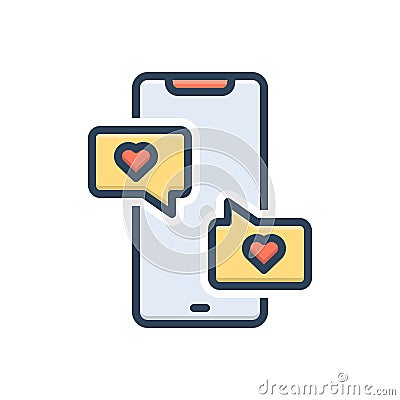 Color illustration icon for Conversation, gossip and dialogue Cartoon Illustration