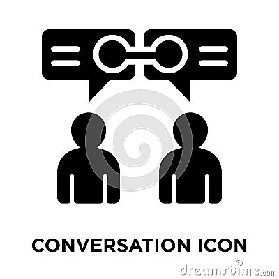 Conversation icon vector isolated on white background, logo concept of Conversation sign on transparent background, black filled Vector Illustration