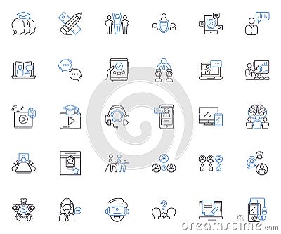 Conversation line icons collection. Dialogue, Talk, Exchange, Discussion, Discourse, Banter, Chat vector and linear Vector Illustration