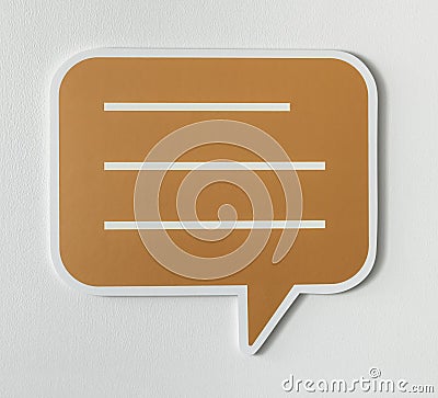 Conversation speech bubble cut out icon Stock Photo