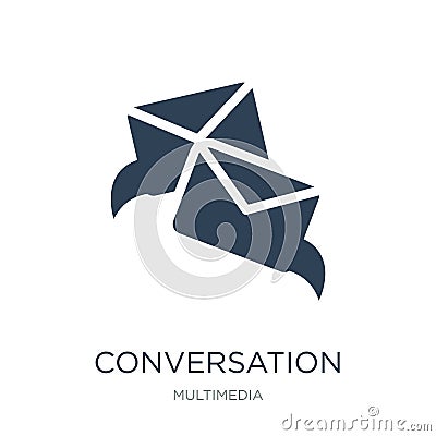 conversation speech bubbles icon in trendy design style. conversation speech bubbles icon isolated on white background. Vector Illustration