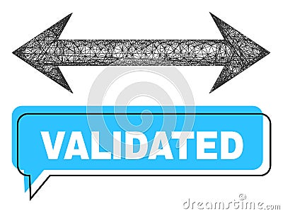 Misplaced Validated Conversation Bubble and Network Horizontal Flip Icon Vector Illustration