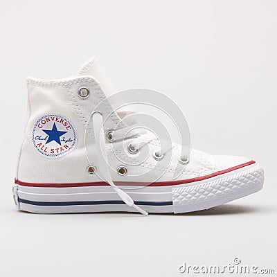 Converse Chuck Taylor All Star Core High white sneaker Editorial Stock Photo