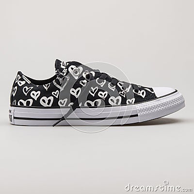 Converse Chuck Taylor All Star OX black, silver and white sneaker Editorial Stock Photo