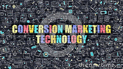 Conversion Marketing Technology Concept with Doodle Design. Stock Photo