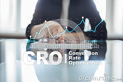 Conversion rate optimization, CRO concept and lead generation. Stock Photo