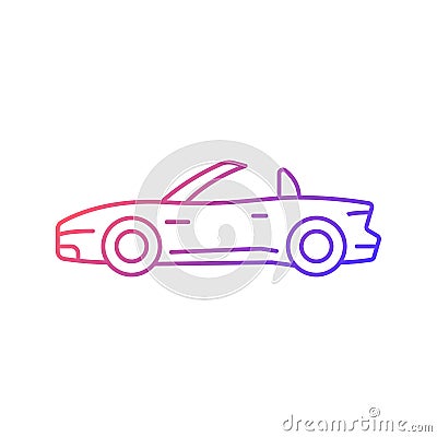 Convertible car gradient linear vector icon Vector Illustration