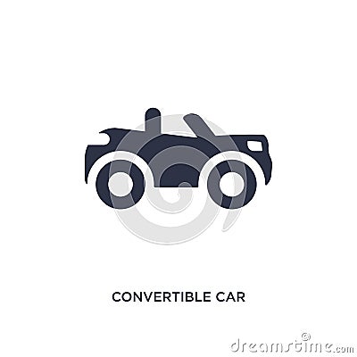 convertible car icon on white background. Simple element illustration from mechanicons concept Vector Illustration