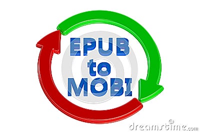 Converting epub to mobi Stock Photo