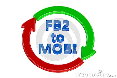 Converting fb2 to mobi Stock Photo