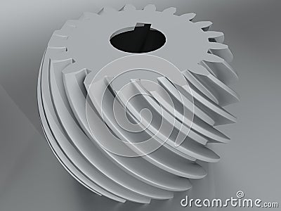 Convex helical gear with involute profile toothing Stock Photo