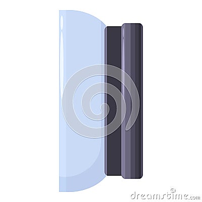 Convex lens showing magnifying effect for physics experiments Vector Illustration