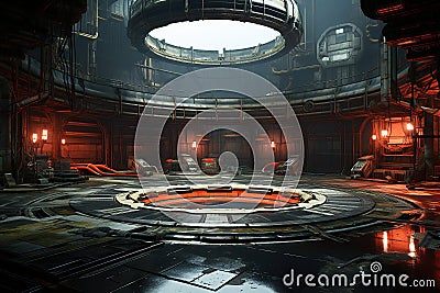 sci fi Convex surface, cinematic lighting space, Stock Photo