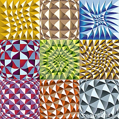 Convex twisted color squares patterns Stock Photo