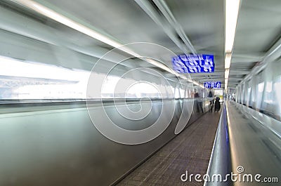 Conveyor belt in the airport of Rome Stock Photo