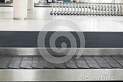 Conveyor belt in arrivals lounge of airport termina Stock Photo