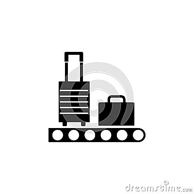 Conveyor Belt with baggage icon Stock Photo