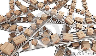 Conveyor belt chaos Stock Photo