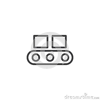 Conveyor belt line icon Vector Illustration