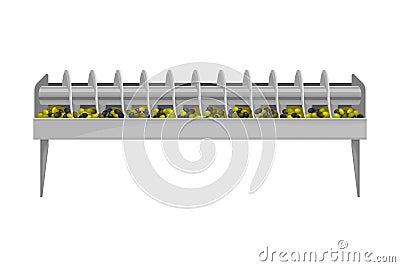 Conveyor Belt with Olives Crushing and Pressing as Oil Production Process Vector Illustration Vector Illustration